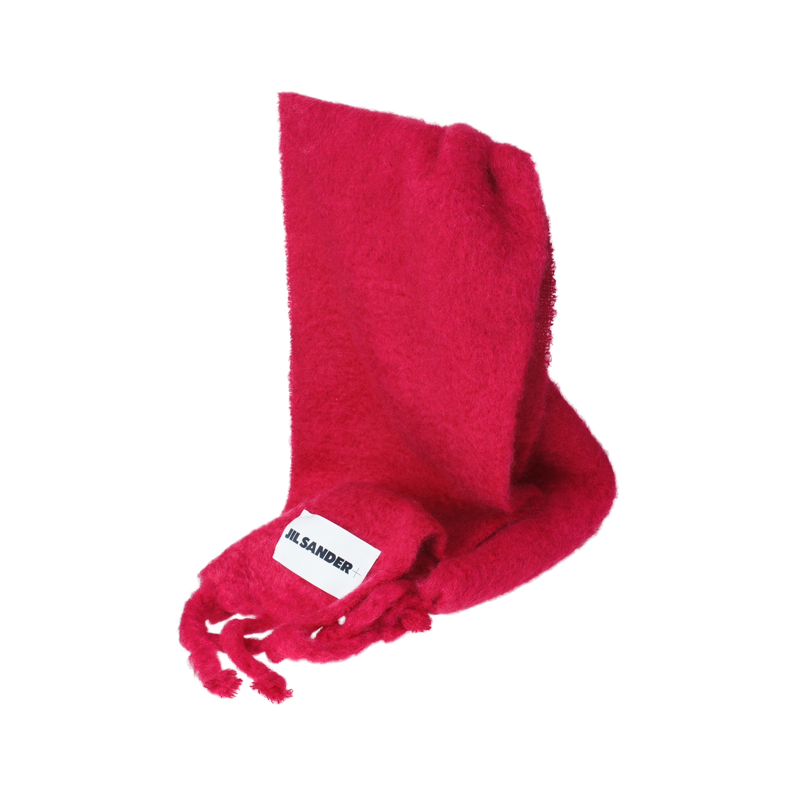 RED MOHAIR KNITTED SCARF - 3