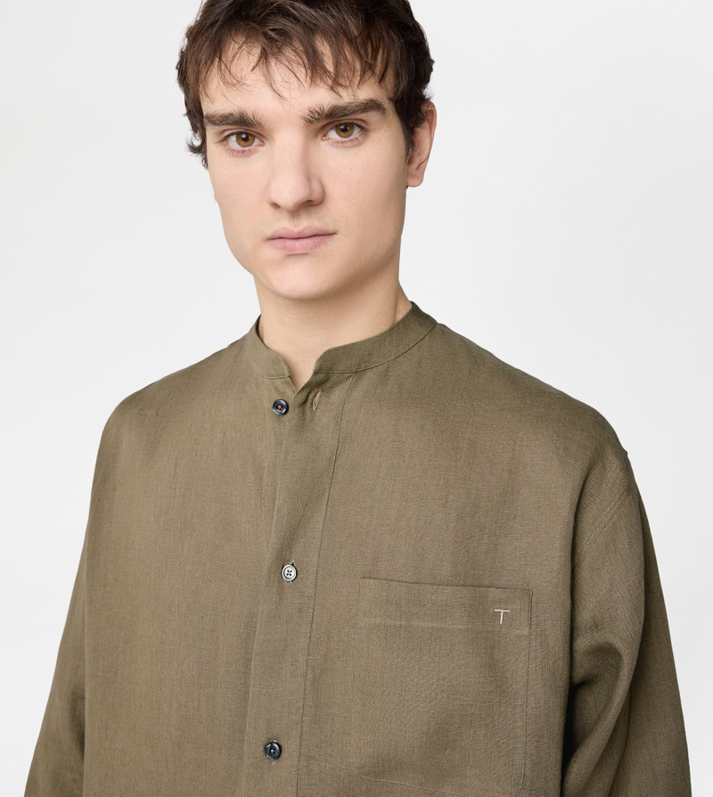 MANDARIN SHIRT IN LINEN - GREY 5