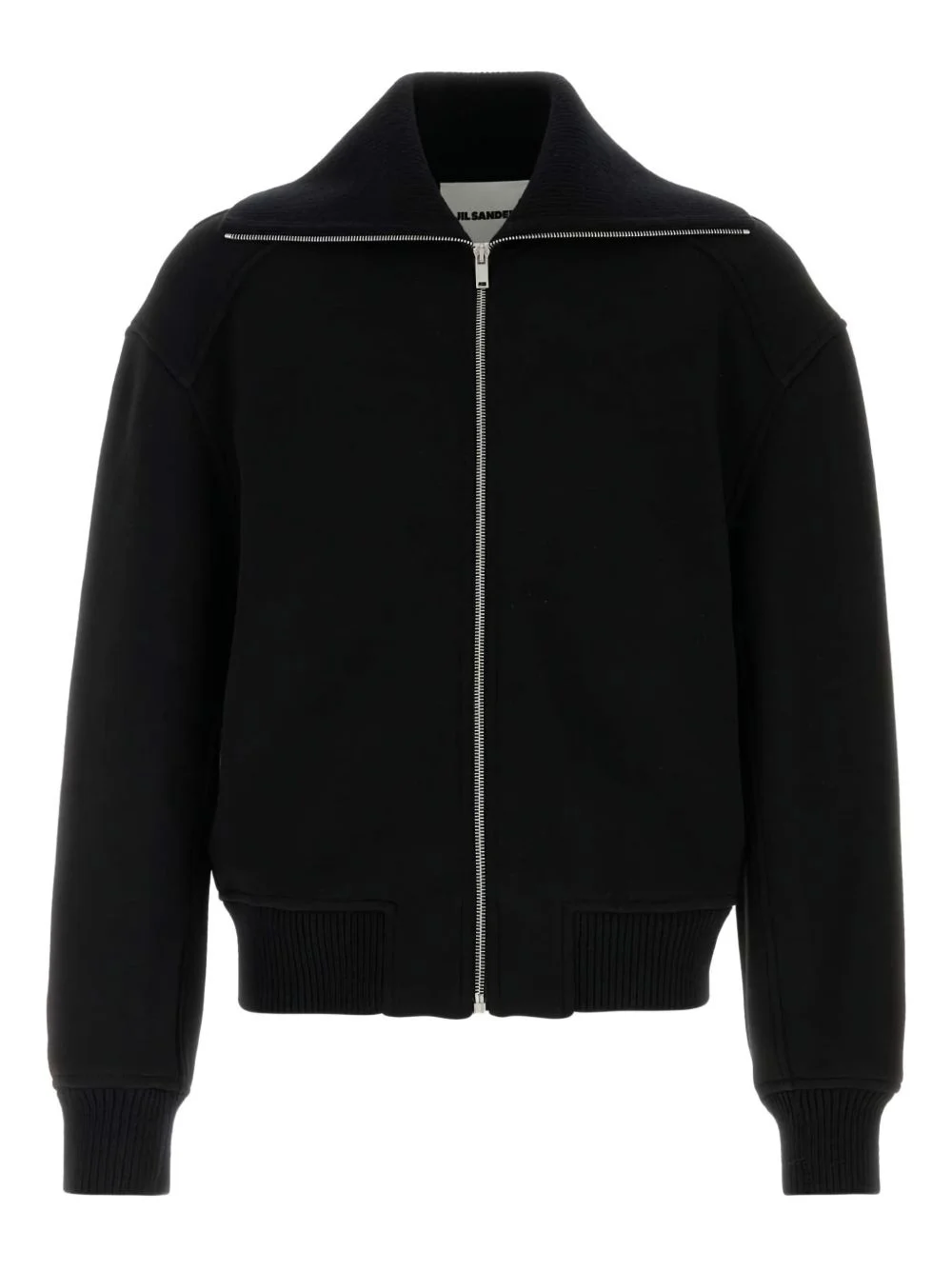 zip-up wool bomber jacket - 1