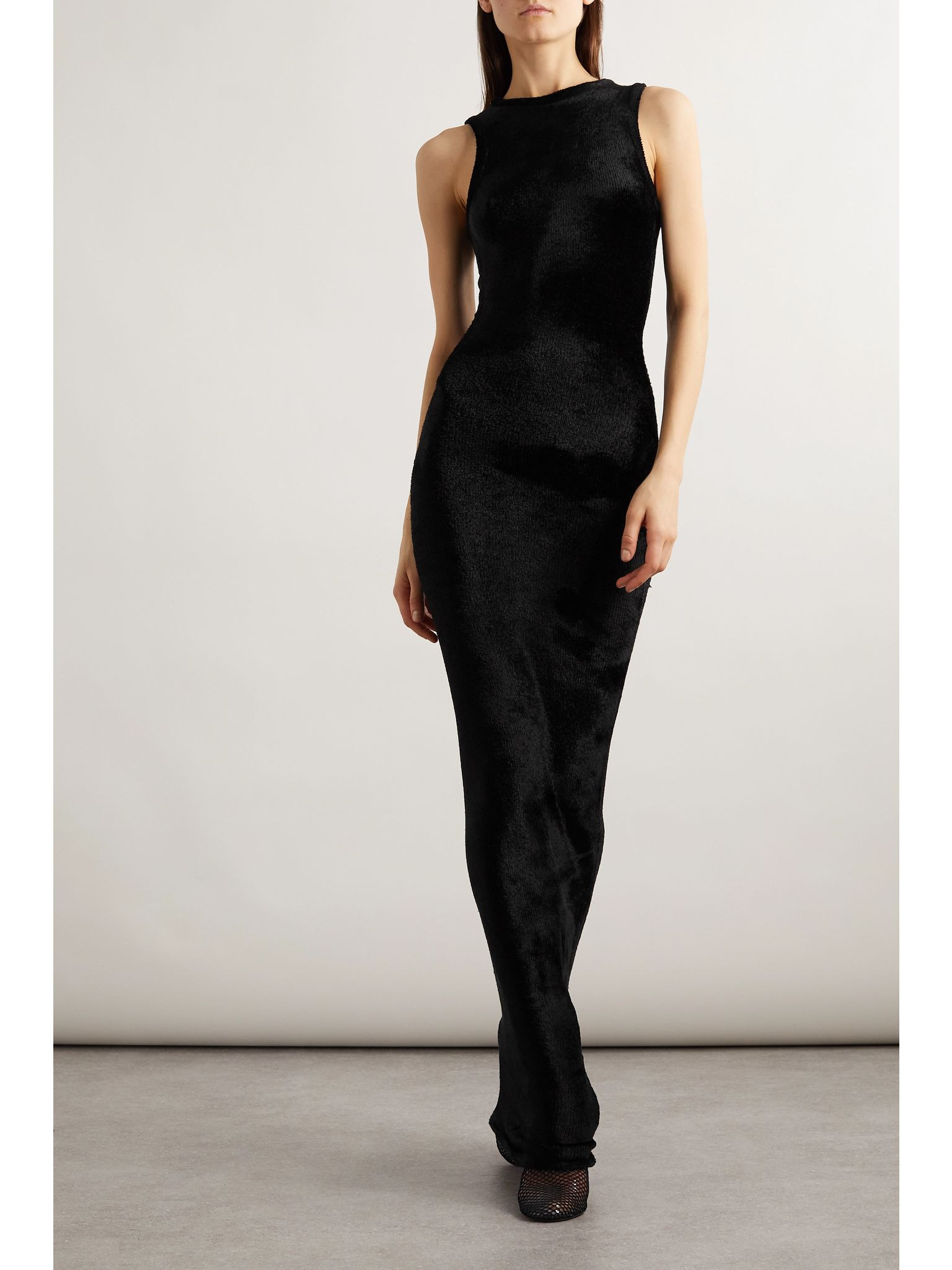 Convertible chenille gown Black - 3