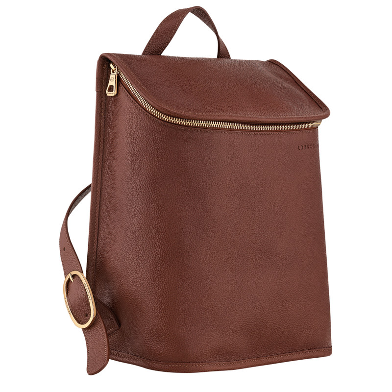 Longchamp Le Foulonné M Backpack Coffee - Leather outlook