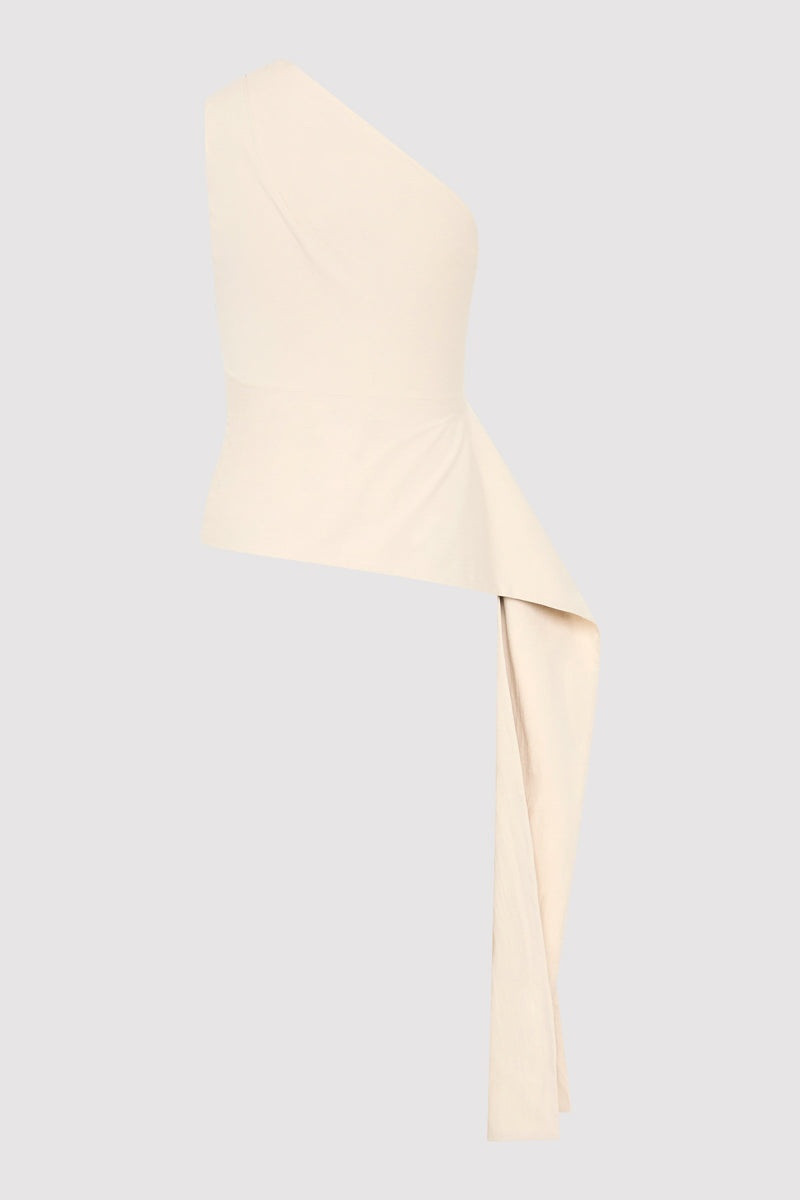 ST. AGNI Asymm Origami Top - Creme outlook