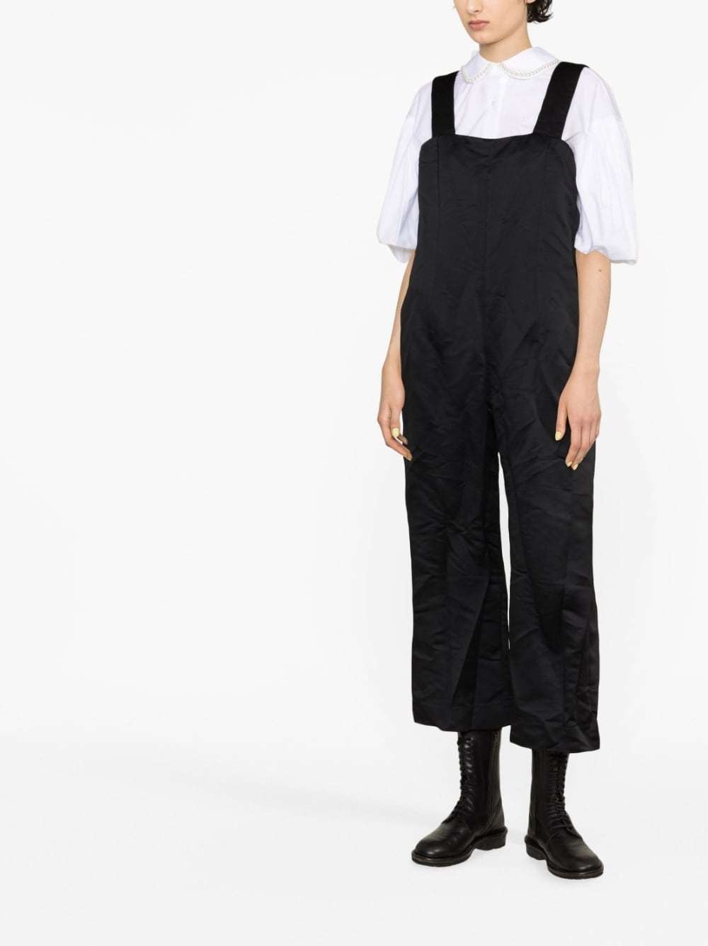 cropped-leg dungarees - 2