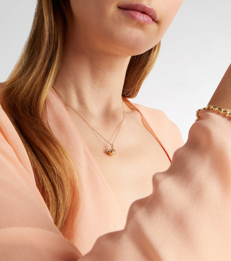 STONE AND STRAND Puffer Fish 14kt gold (585/1000) pendant necklace with diamonds outlook