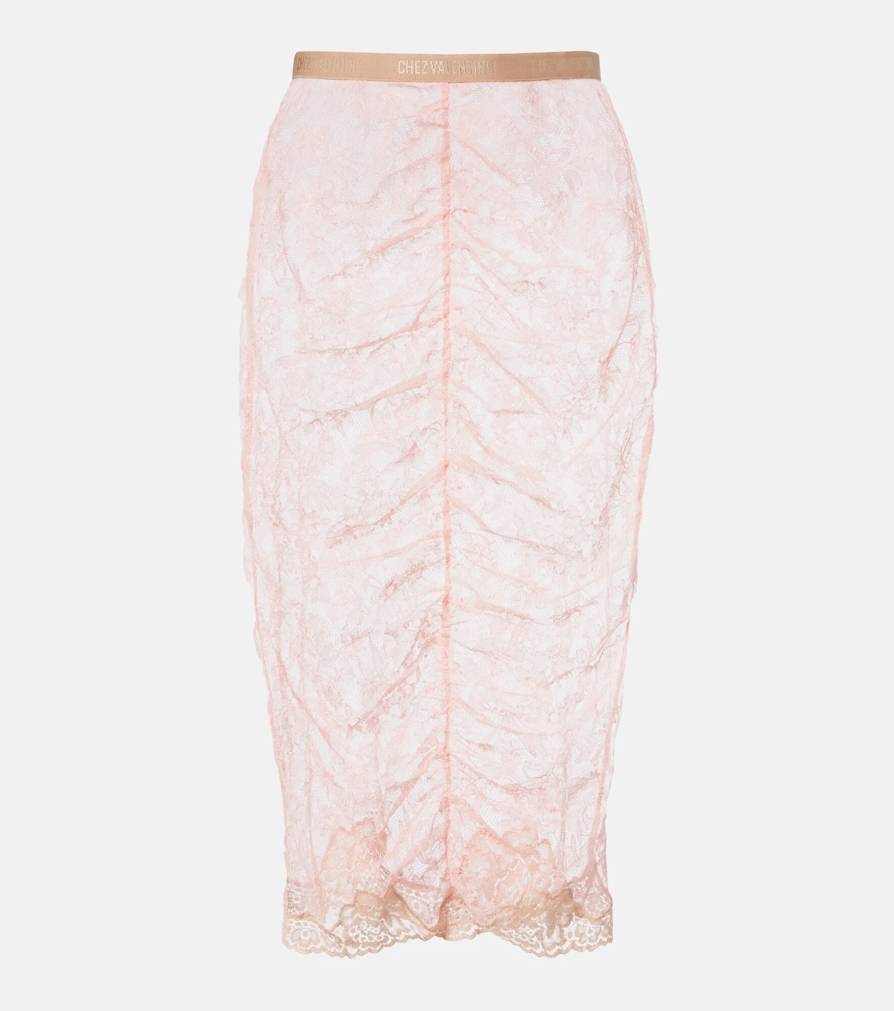Floral sheer lace midi skirt - 1
