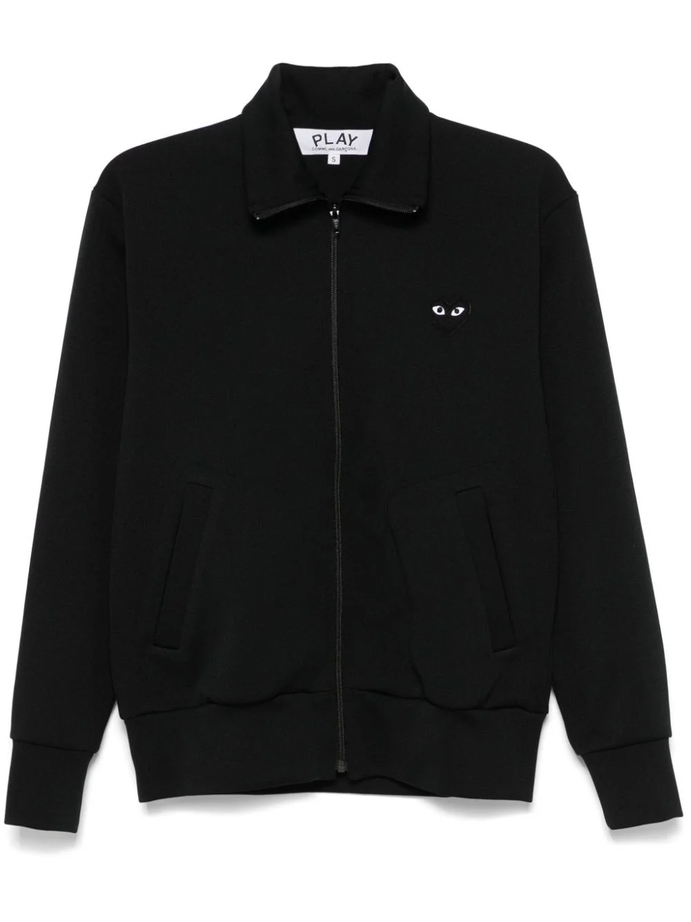 heart-print jersey track jacket - 1