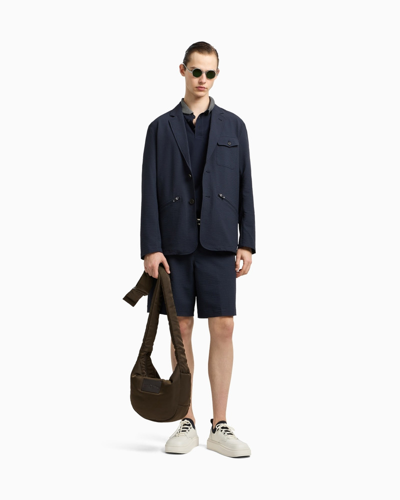 SINGLE-BREASTED NYLON SEERSUCKER BLAZER 2