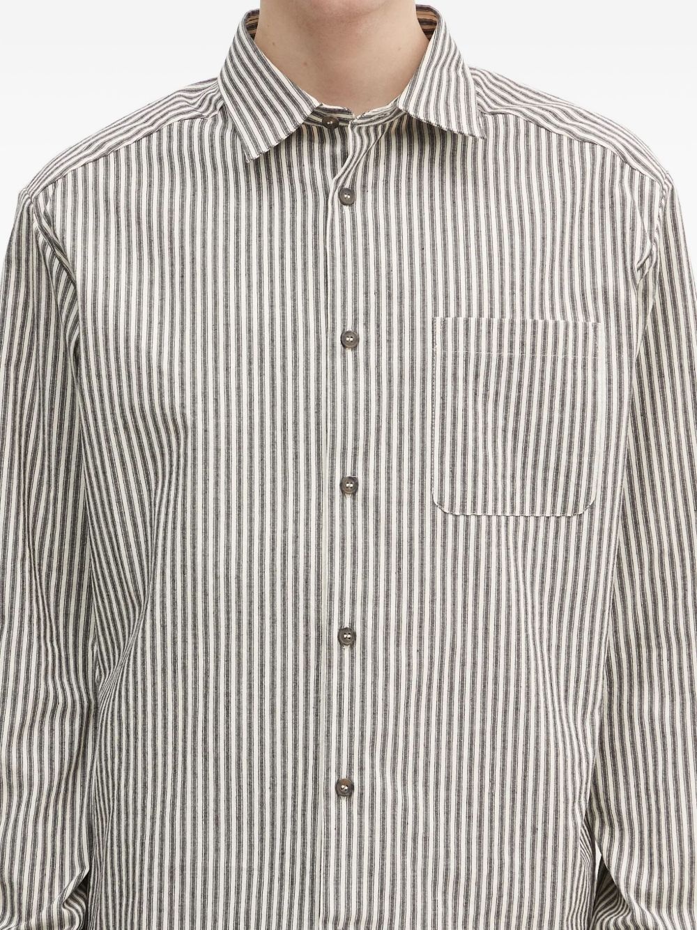 Malo striped long-sleeve shirt - 4