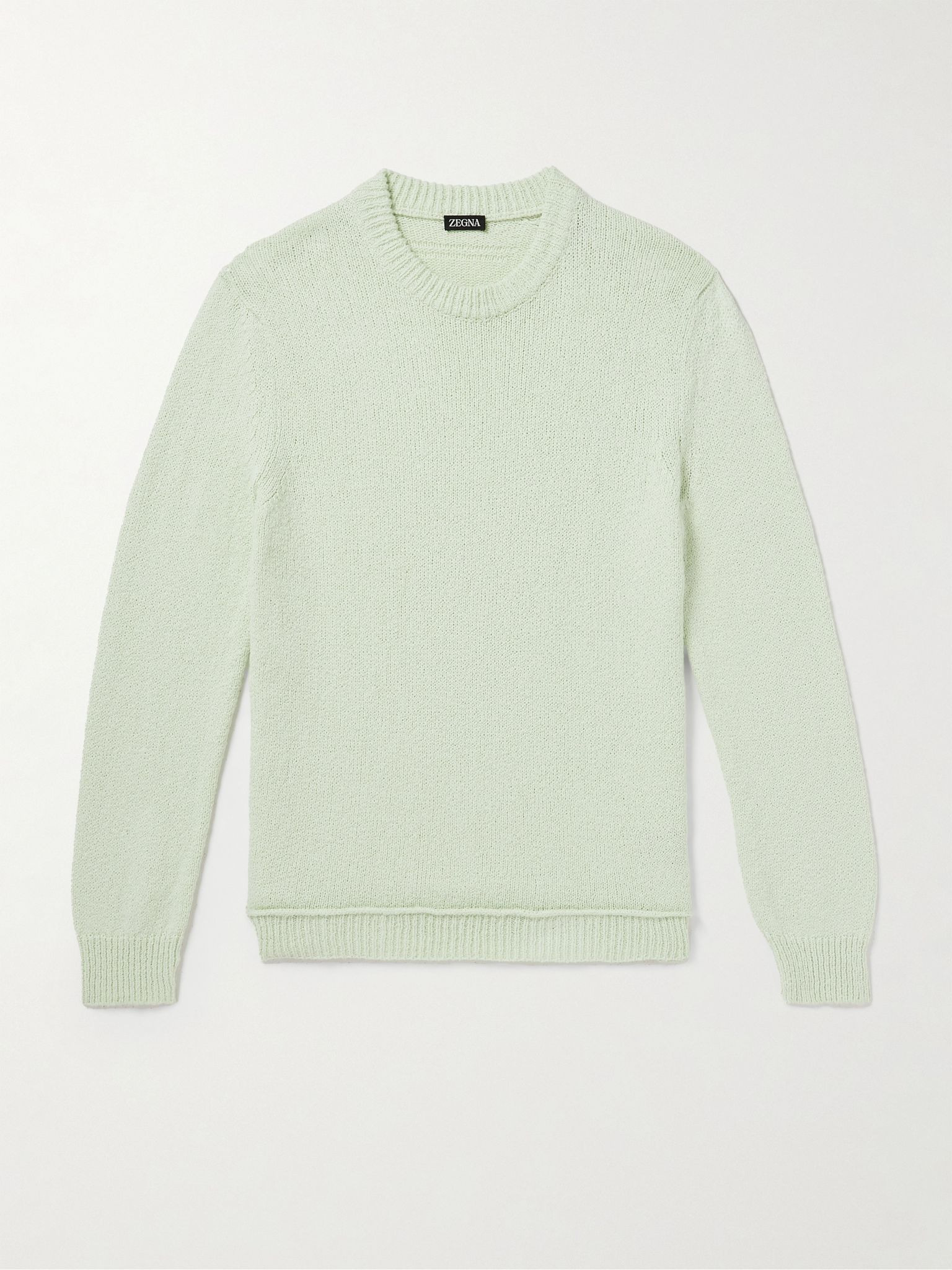 Organic Cotton and Silk-Blend Sweater Light green - 1