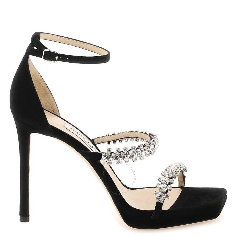 Jimmy Choo Black Bing 105 Crystal Sandals - 1