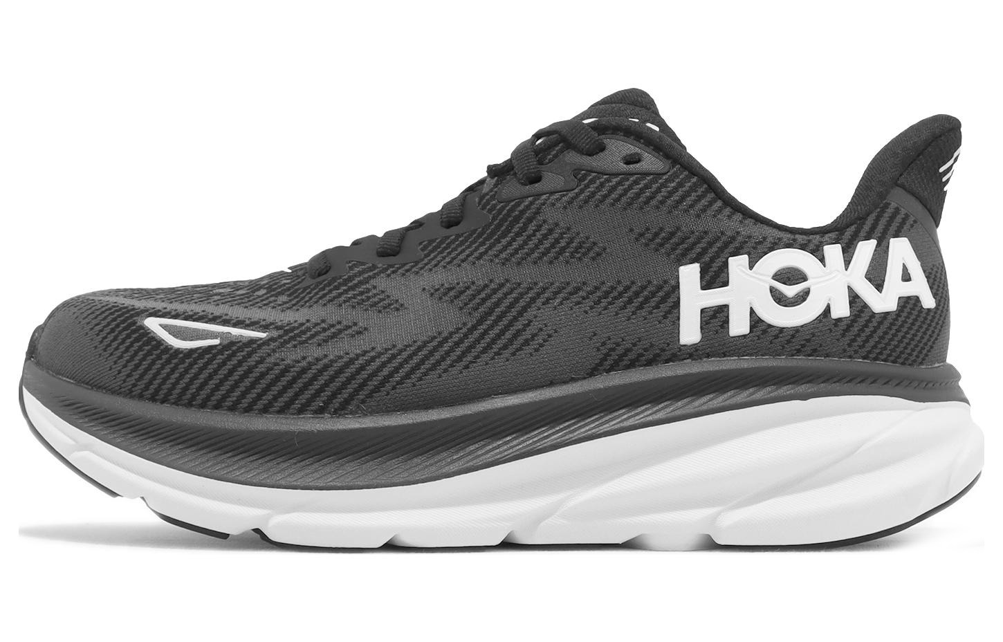 (WMNS) HOKA ONE ONE Clifton 9 Wide 'Black White' 1132211-BWHT - 2