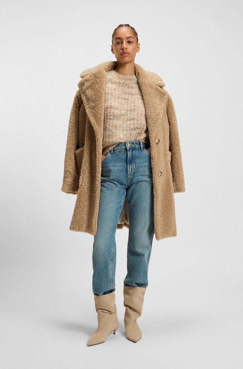 BOSS ALPACA-BLEND RELAXED-FIT SWEATER WITH MULTICOLORED YARNS outlook