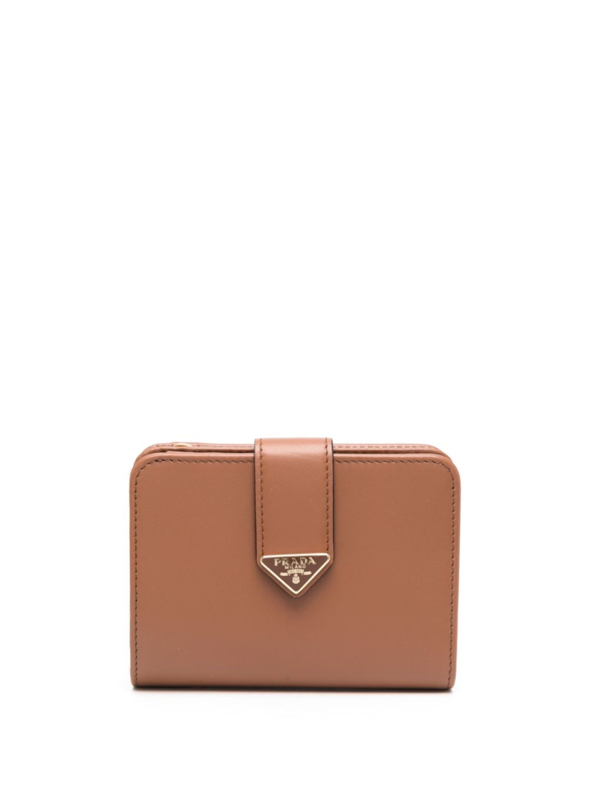 triangle-logo leather bi-fold wallet - 1