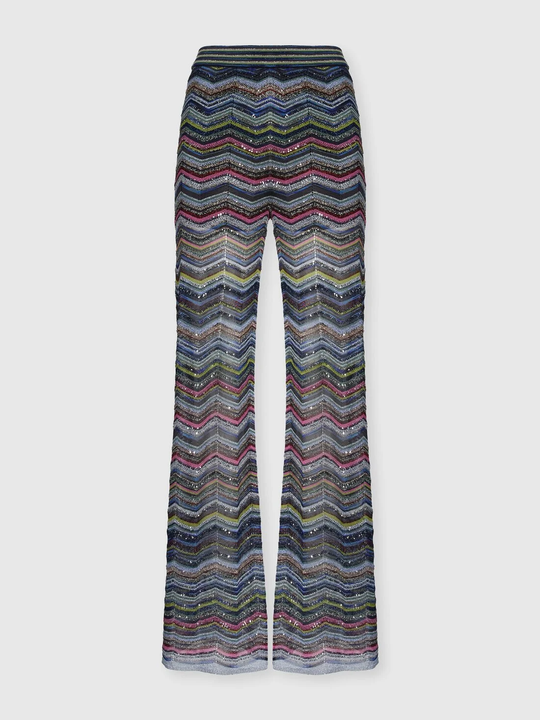 Chevron palazzo trousers with sequins - 1