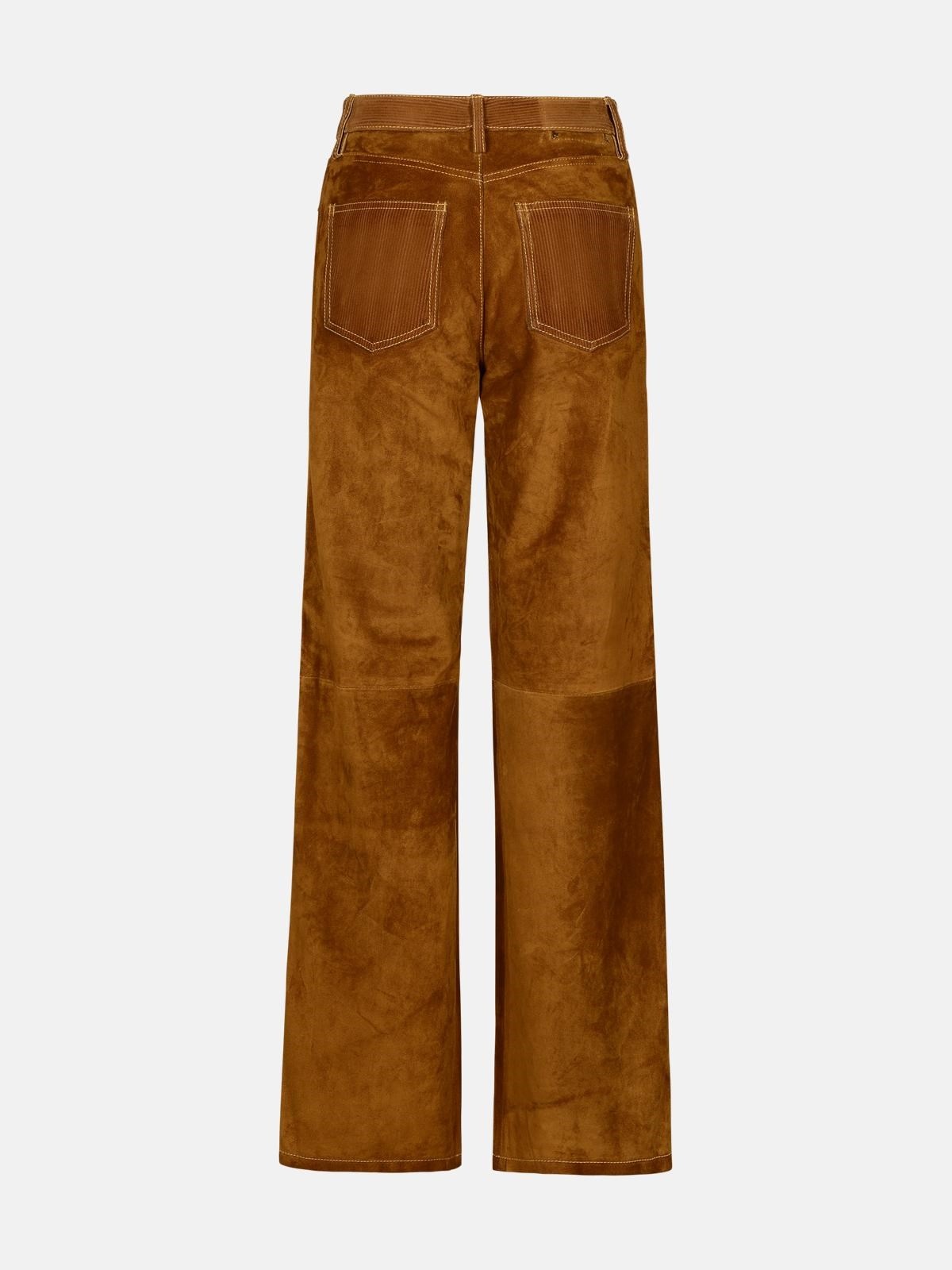 BROWN COWHIDE TROUSERS - 3