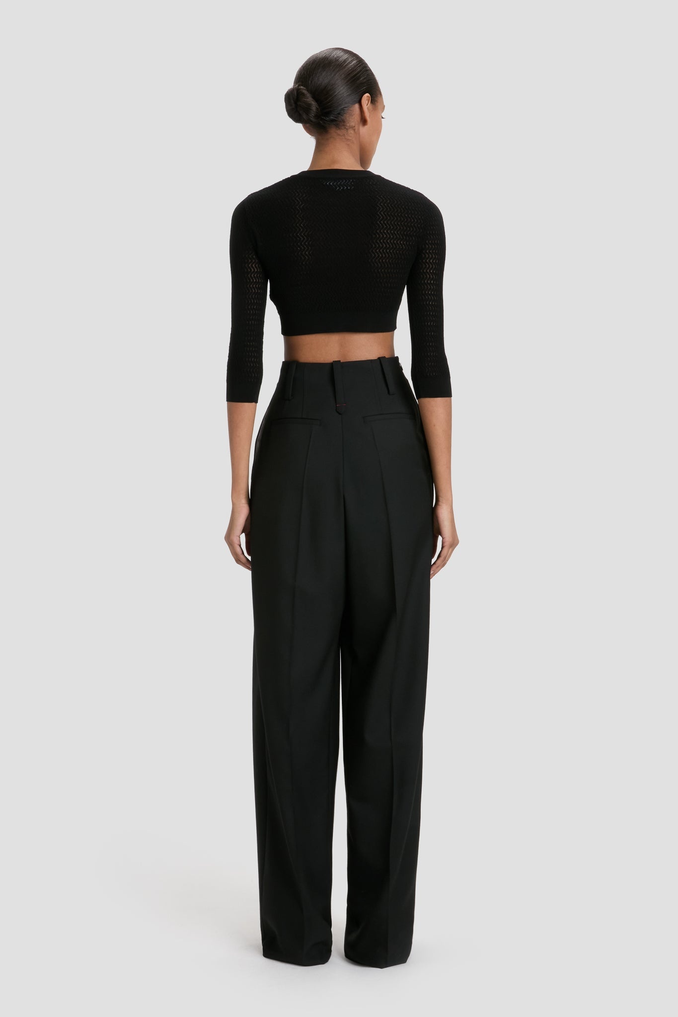 Cropped Sleeve Cardigan In Black - 5