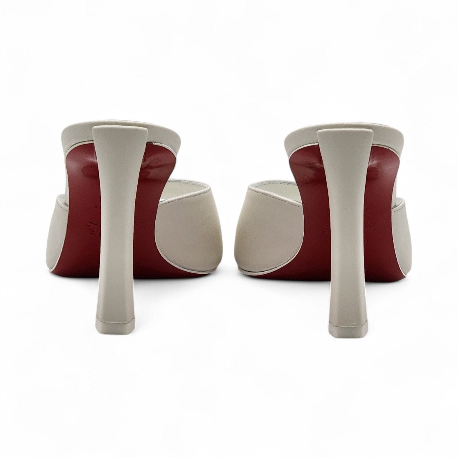 Christian Louboutin Condora 85mm Leather Heeled Sandals Mules White - 5