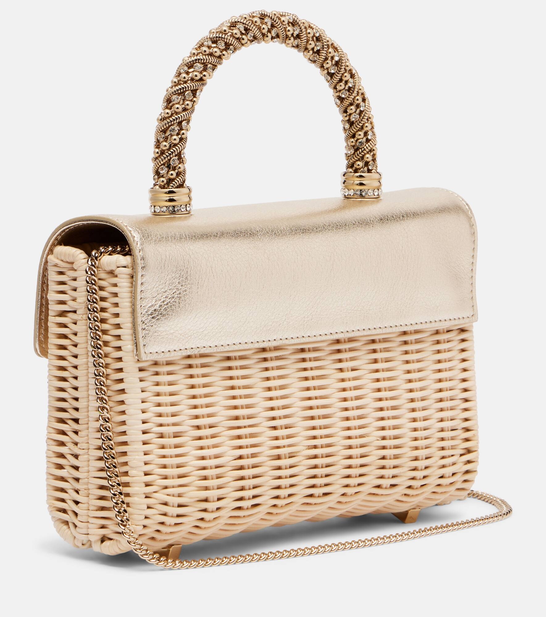 Jewel Efflorescence Mini rattan tote bag - 4