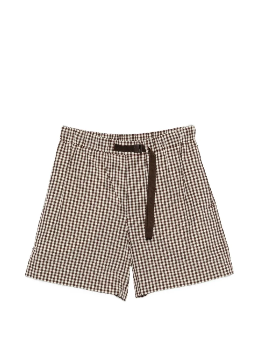 checked belt shorts - 1