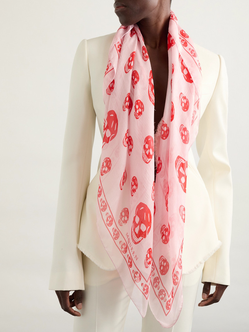 Alexander McQueen Printed Silk-chiffon Scarf outlook