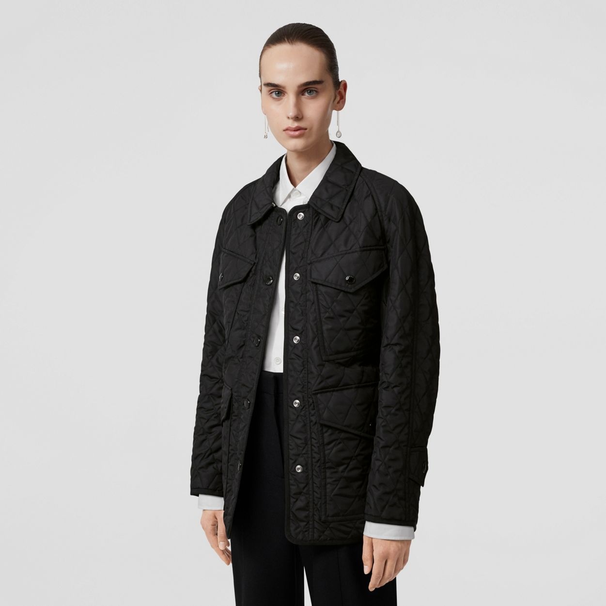 Diamond Quilted Nylon Canvas Field Jacket - 7