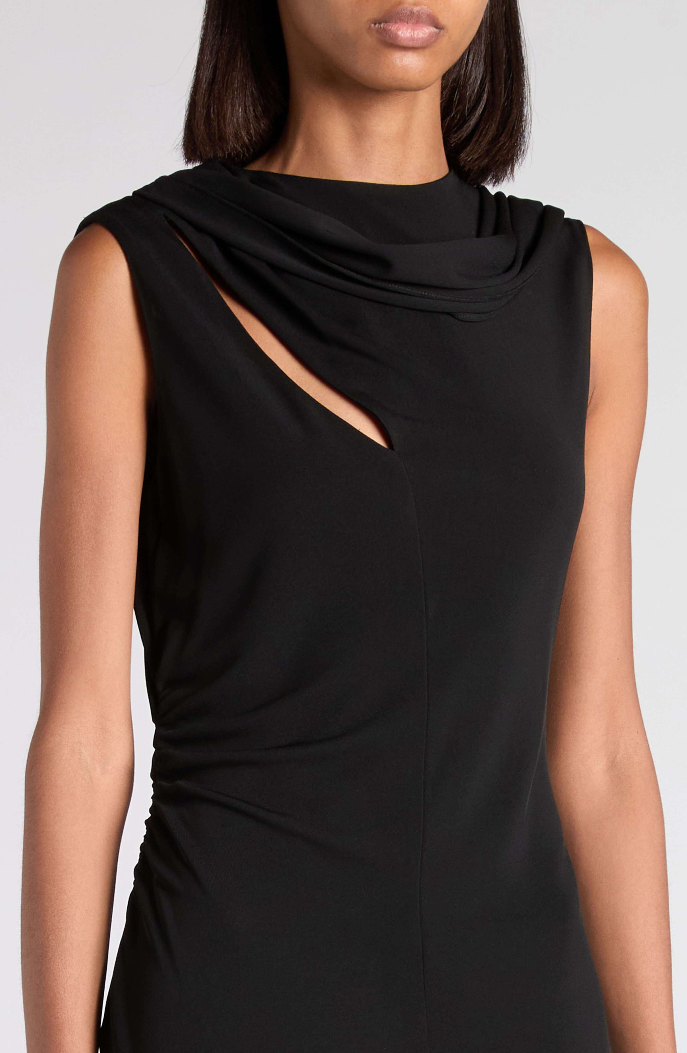 TOM FORD Cutout Shoulder Crepe Jersey Cocktail Dress in Lb999 Black at Nordstrom - 4