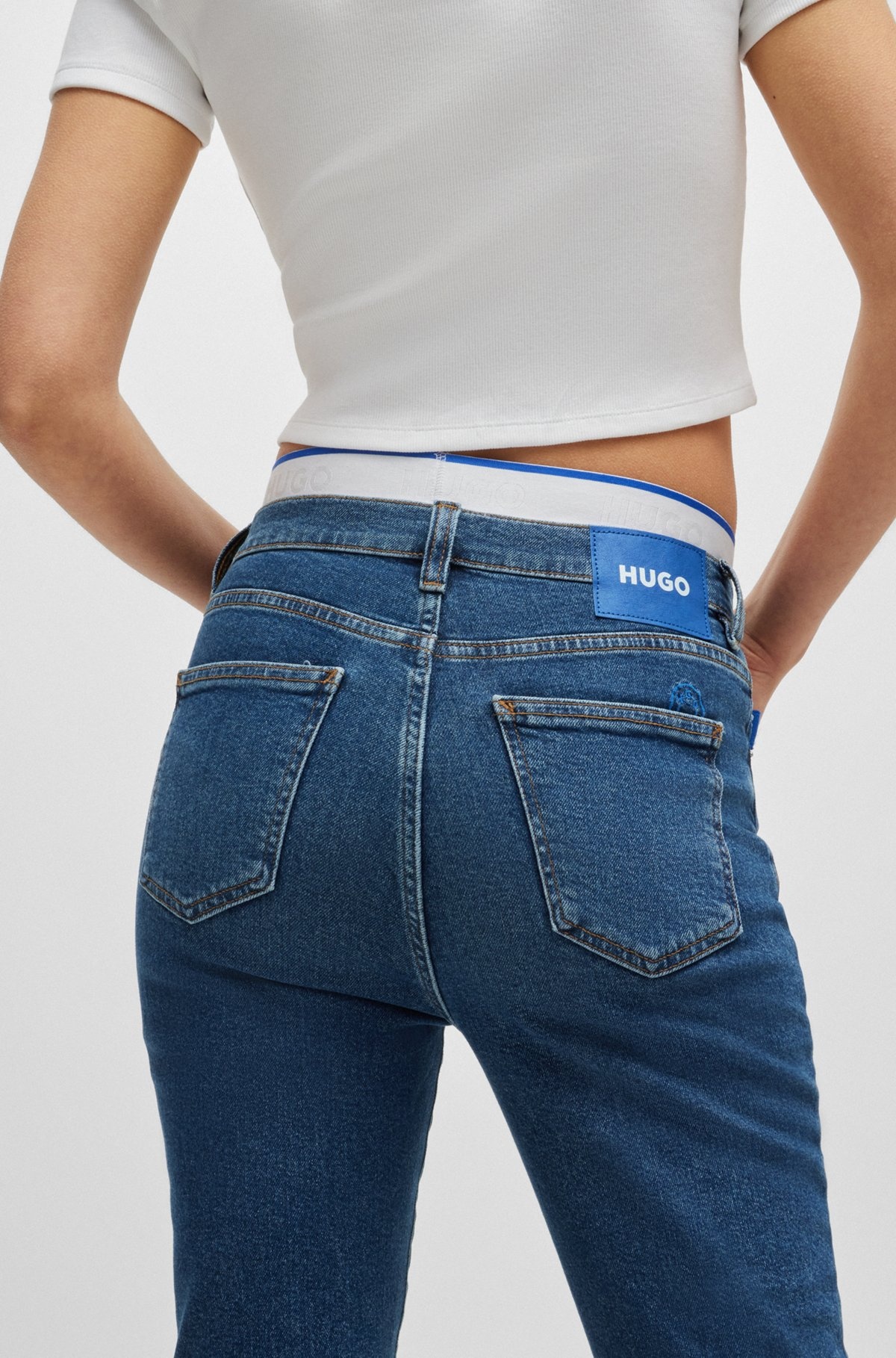 SKINNY-FIT JEANS IN MEDIUM-BLUE STRETCH DENIM - 5