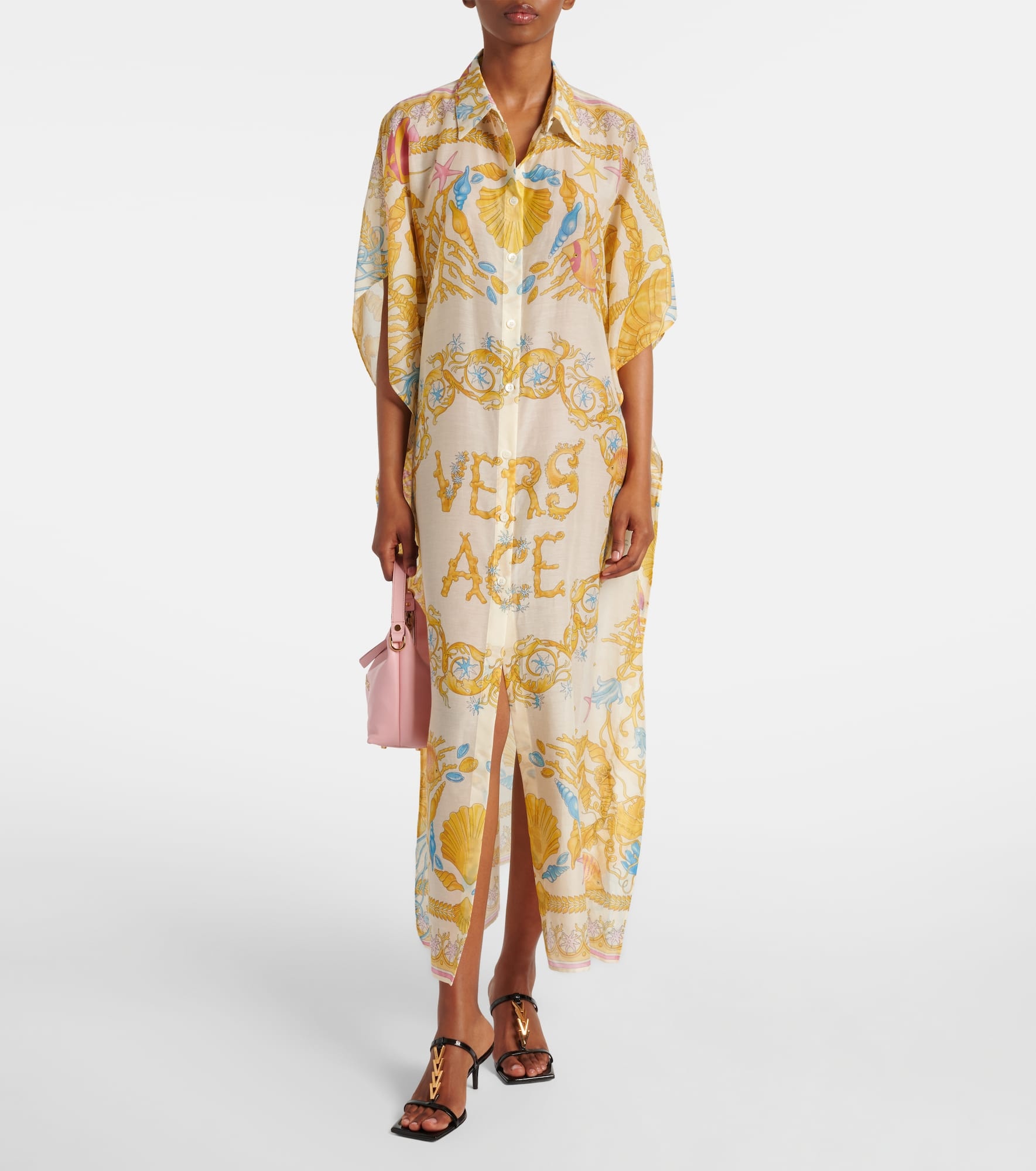 Underwater Barocco cotton and silk beach dress - 2
