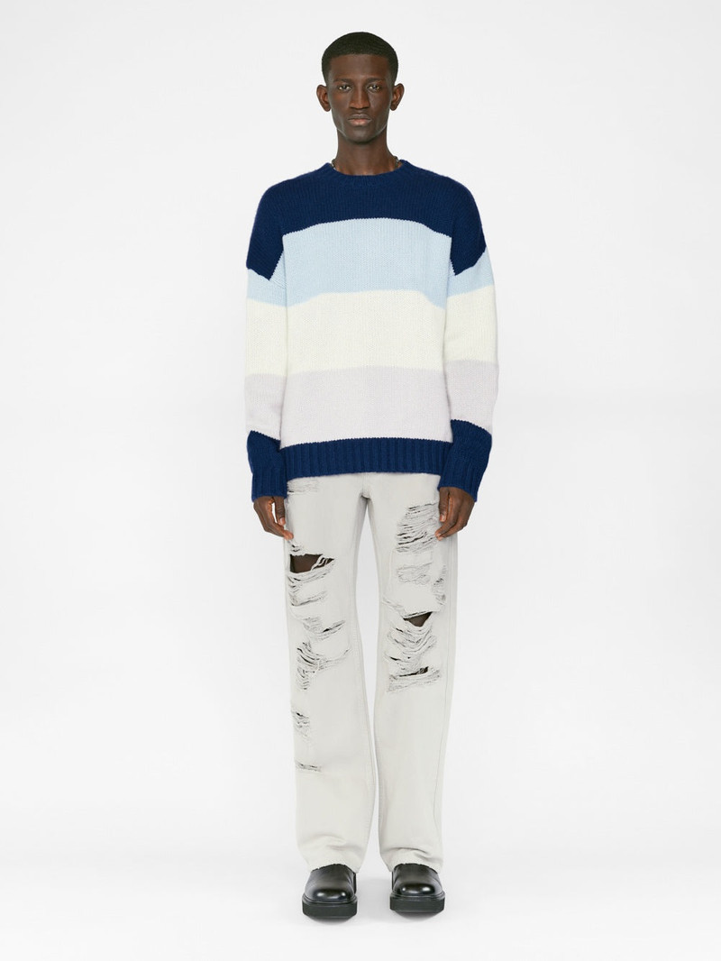 FRAME Bold Stripe Sweater in Ink Blue Multi outlook