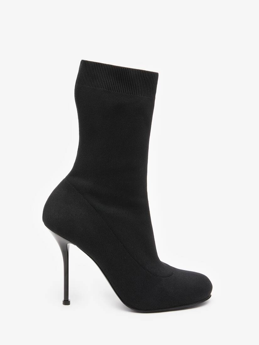 Knit Boot in Black - 1