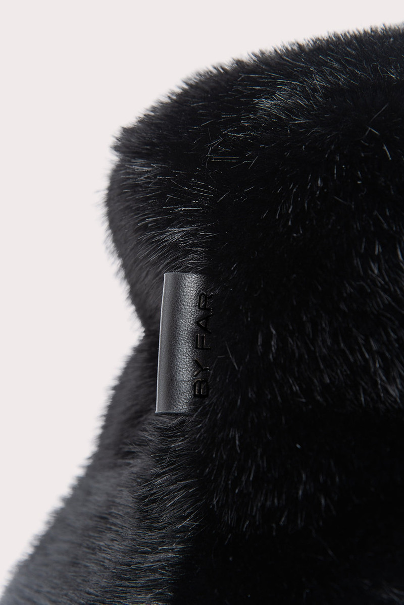 BY FAR FLETCHER BUCKET HAT BLACK FAUX FUR outlook