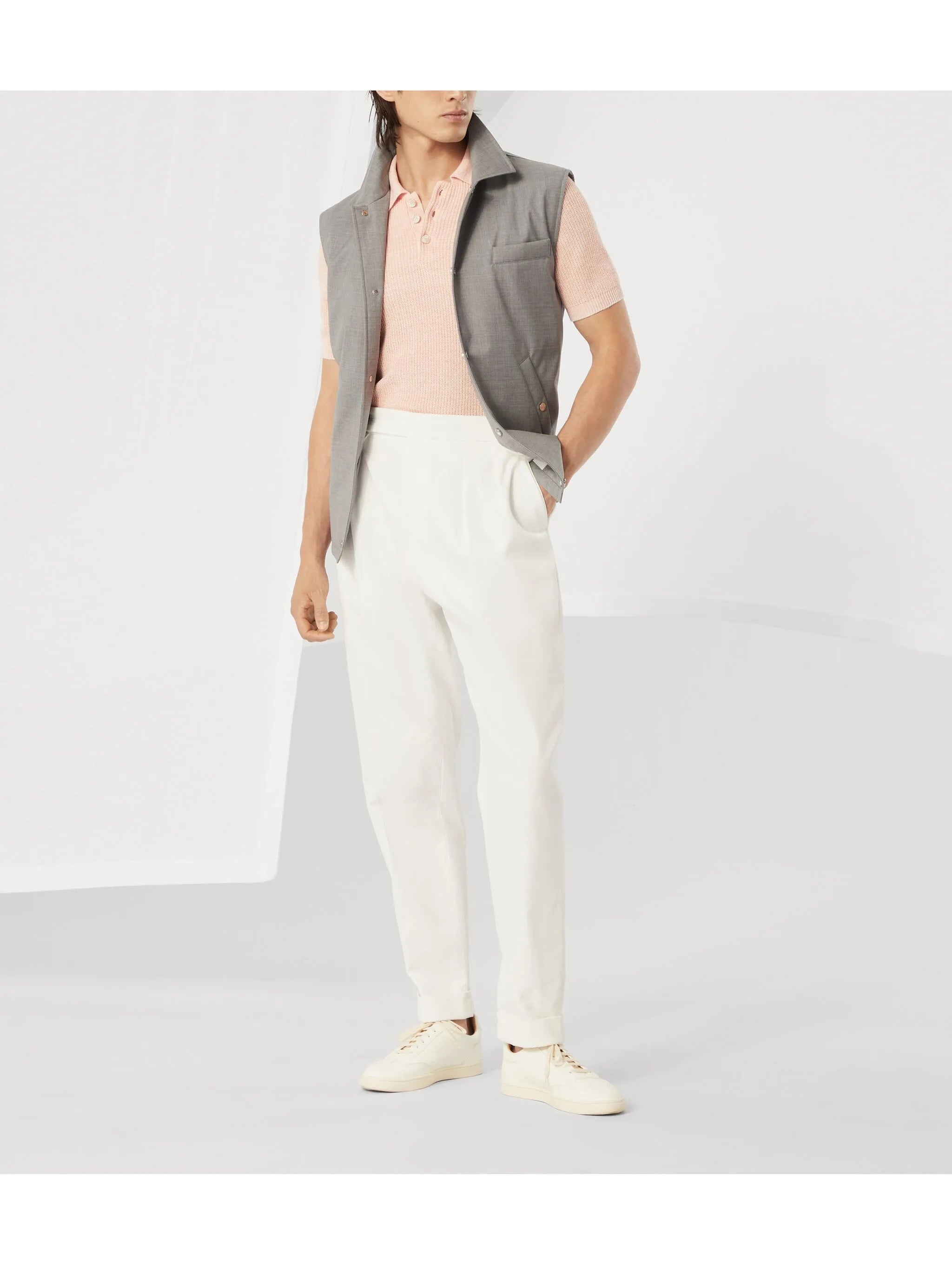 Ribbed-knit Polo Shirt - 4