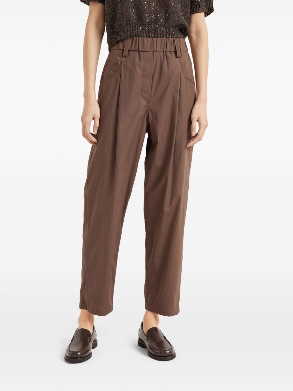Monili chain-detail straight-leg trousers - 3