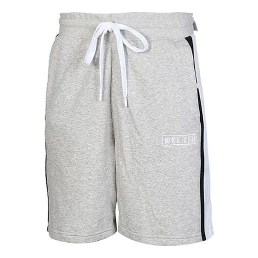 Nike Air French Terry Drawstring Zipper Pocket Casual Sports Shorts Gray CJ9948-050 - 1