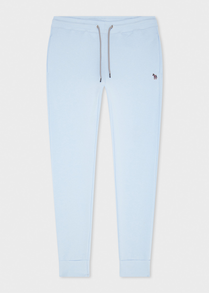 Slim-Fit Sky Blue Zebra Logo Sweatpants 1