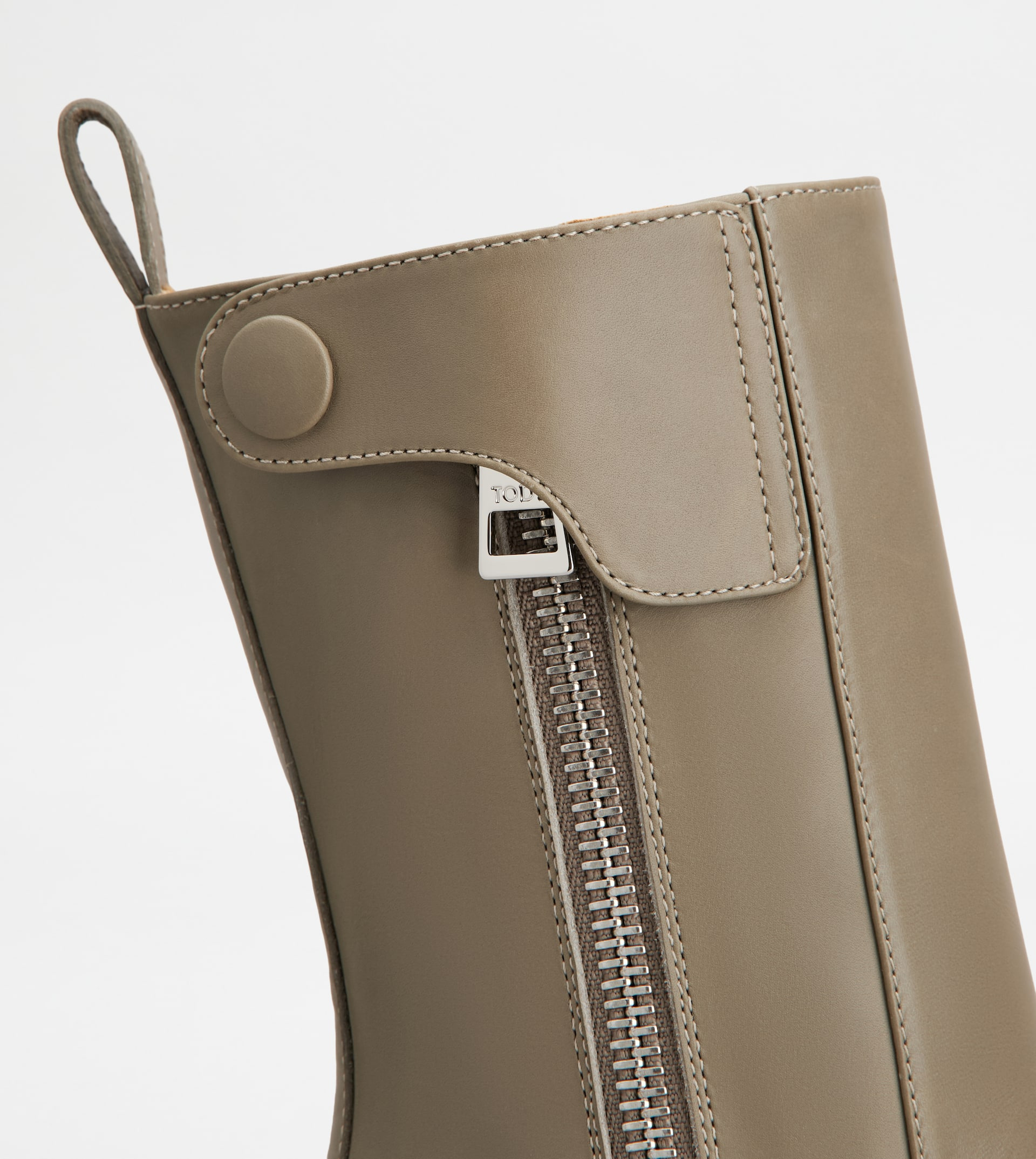 ANKLE BOOTS IN LEATHER - GREY - 5