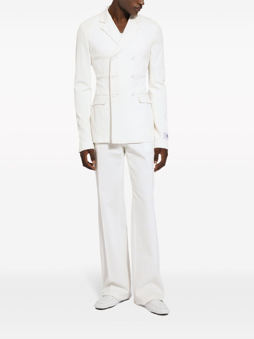 double-breasted crepe blazer - 3