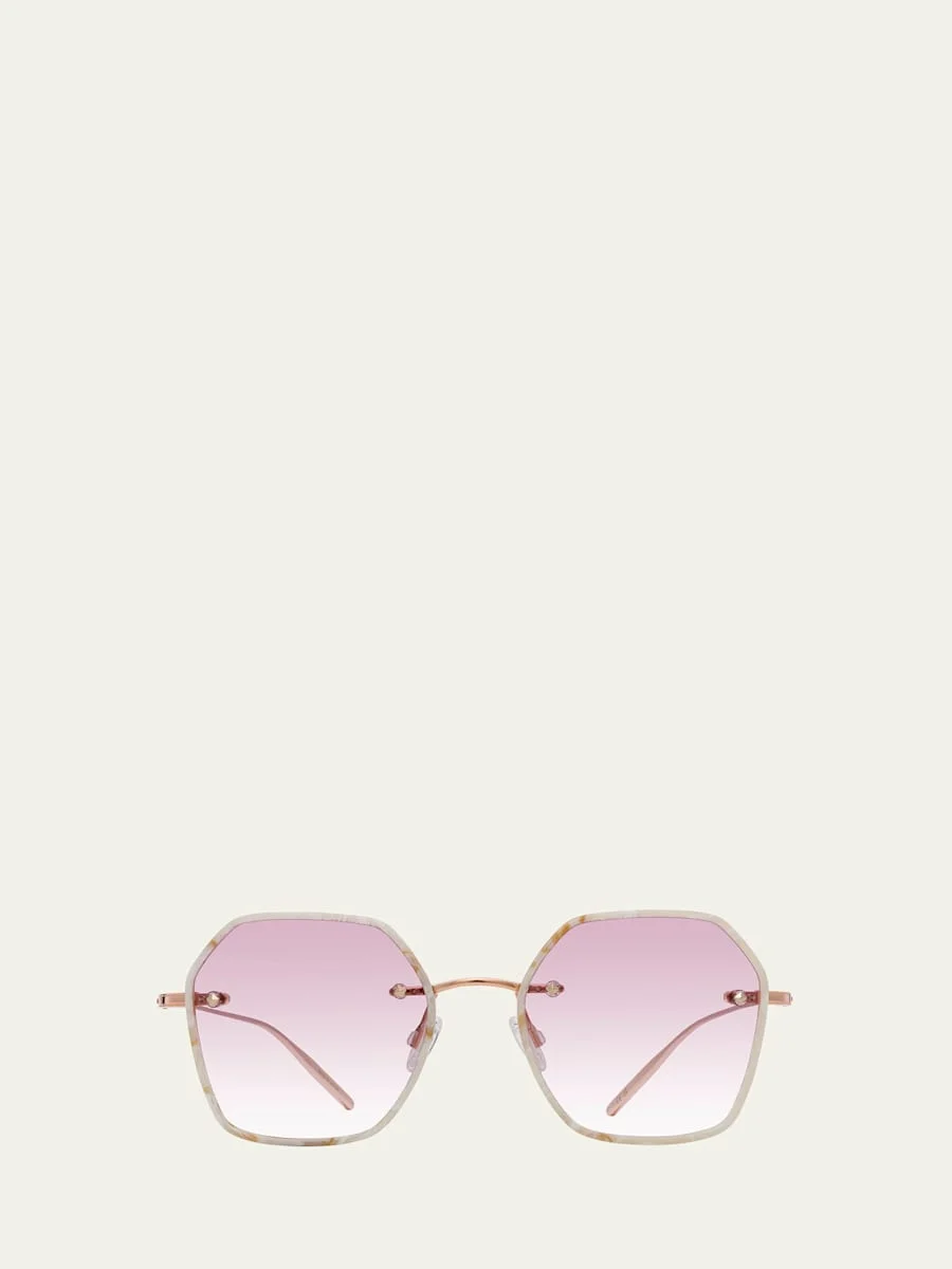 Rhonda Rose Gold Titanium & Acetate Square Sunglasses - 1