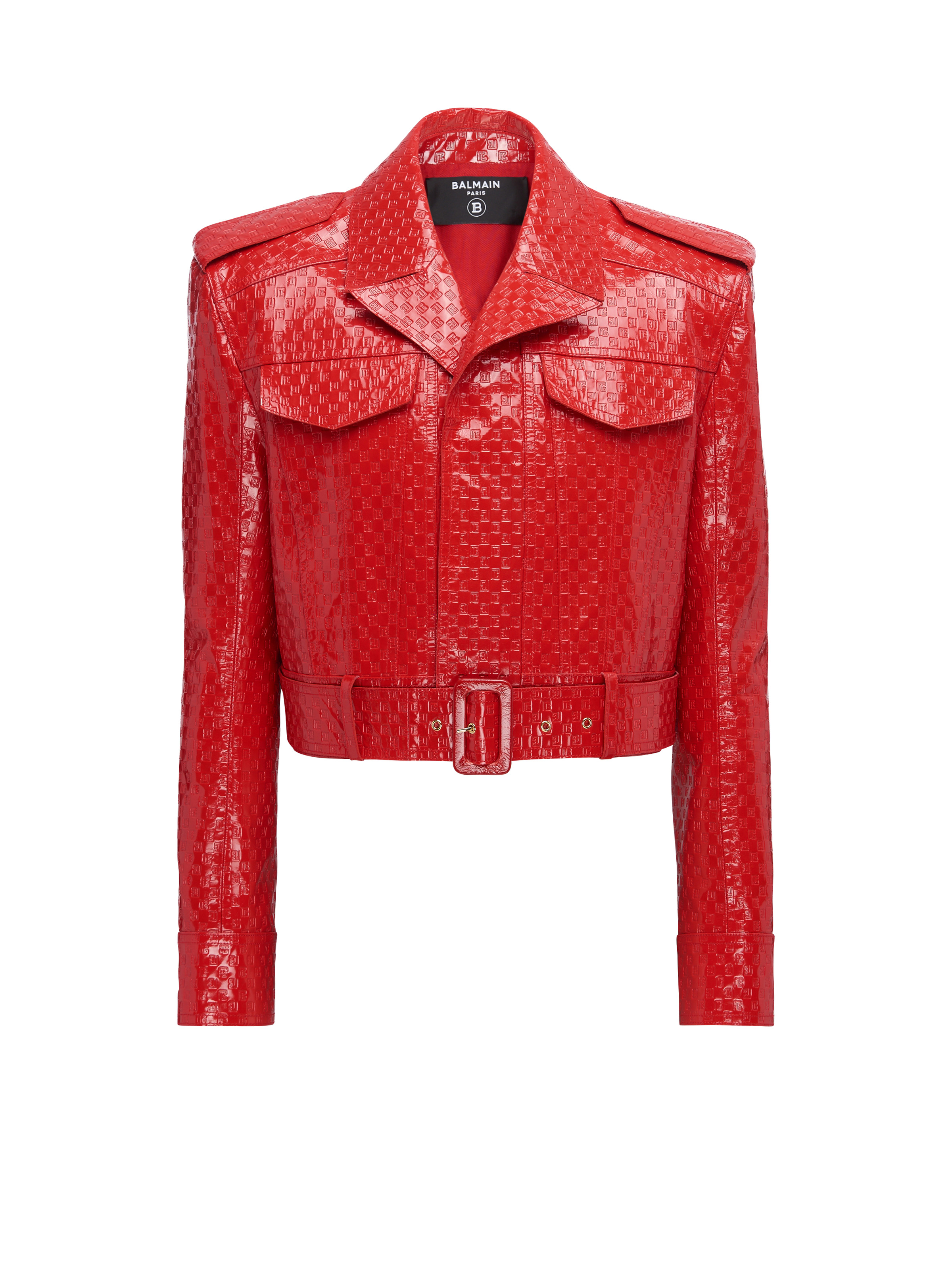 Patent leather mini monogram jacket - 1