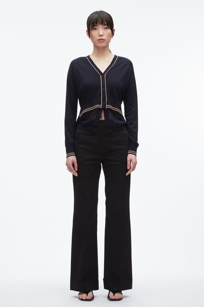 3.1 Phillip Lim Chiffon Hem Boxy Cardigan outlook