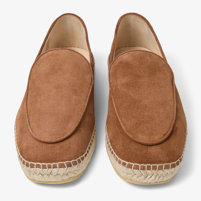 Vine Lace Up Cigar Etched Velvet Suede Espadrilles 3