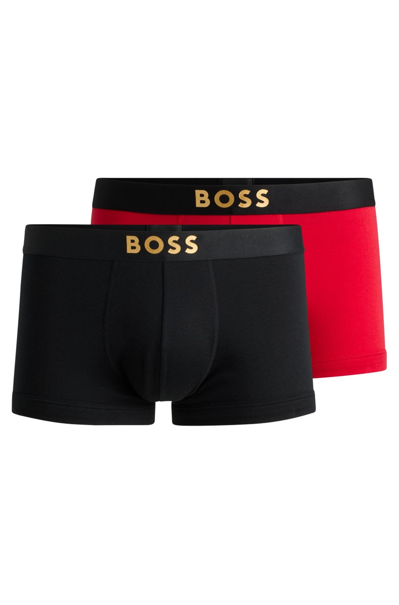 TWO-PACK OF COTTON TRUNKS WITH METALLIC LOGOS 1