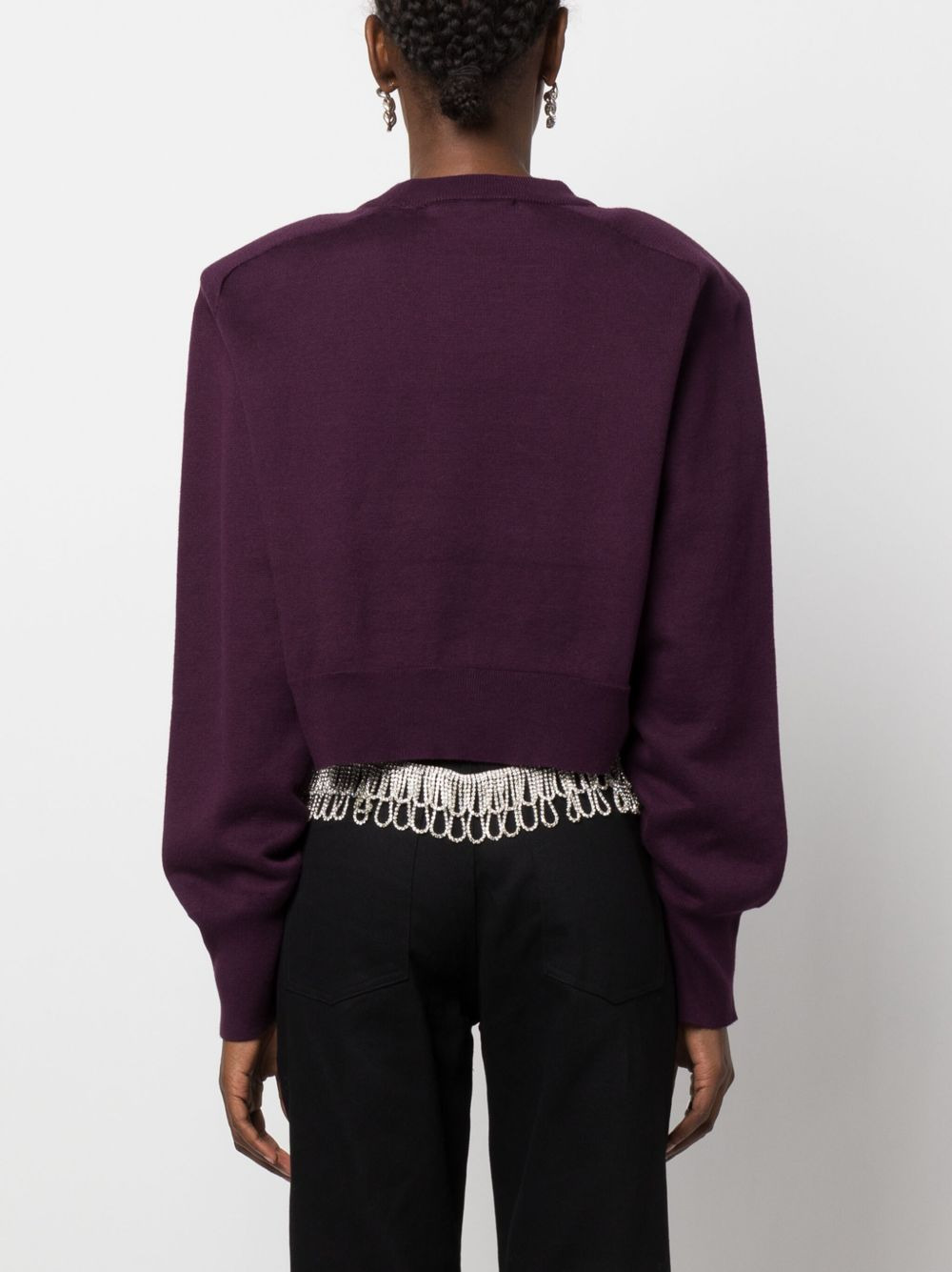 rhinestone-embellished logo-appliqué sweatshirt - 4