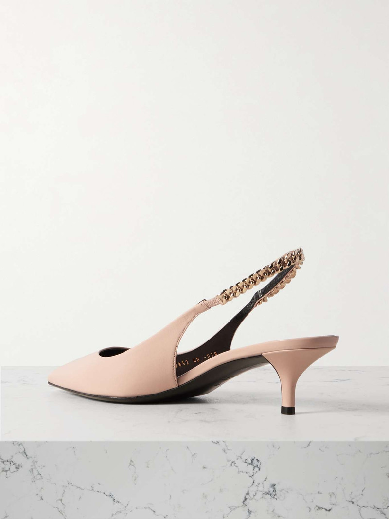 Signoria embellished leather slingback pumps 3