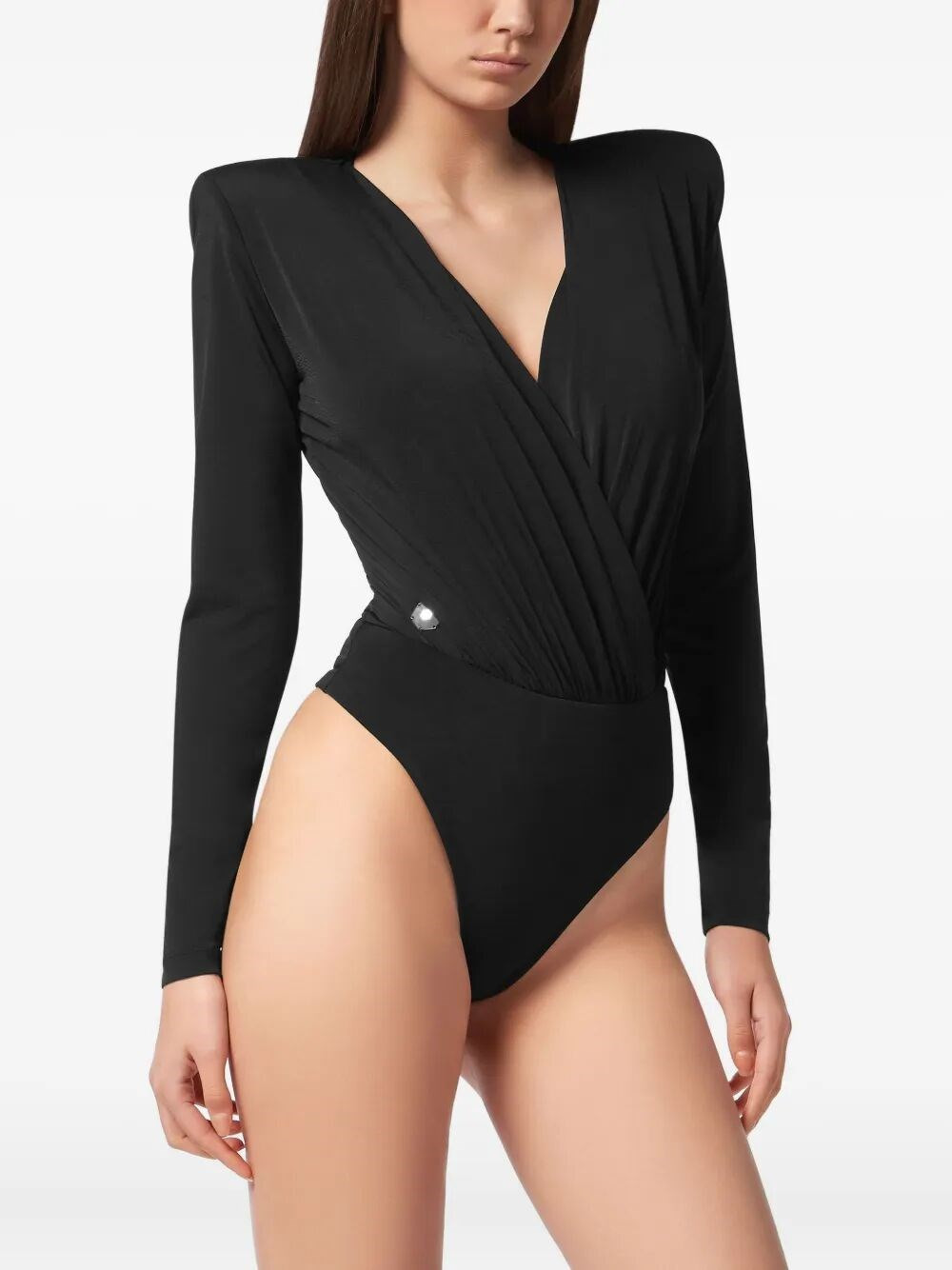 Long-Sleeved Bodysuit V-Neck Mix Strass - 2