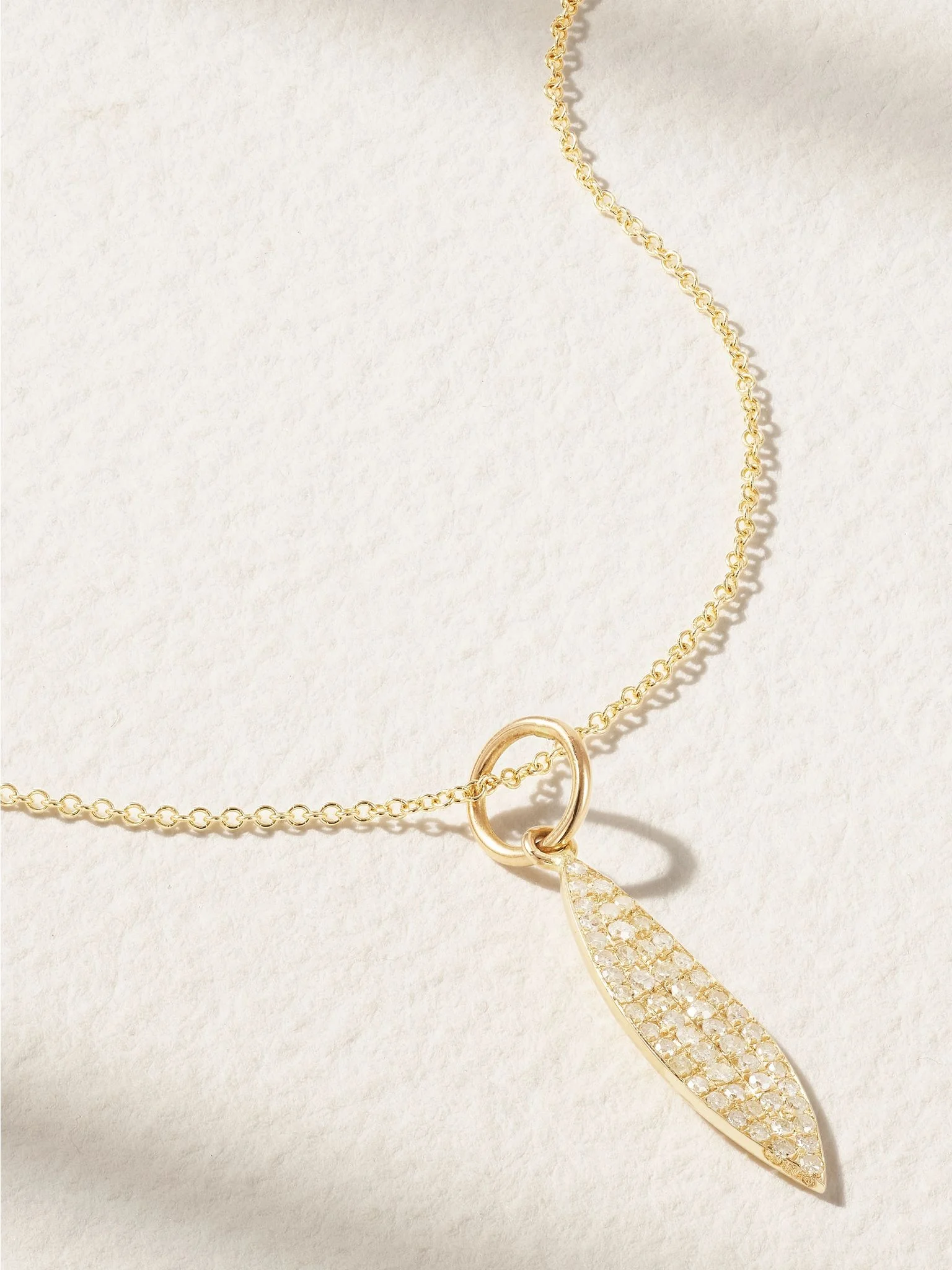 Leaf 18-karat gold diamond necklace Gold - 1
