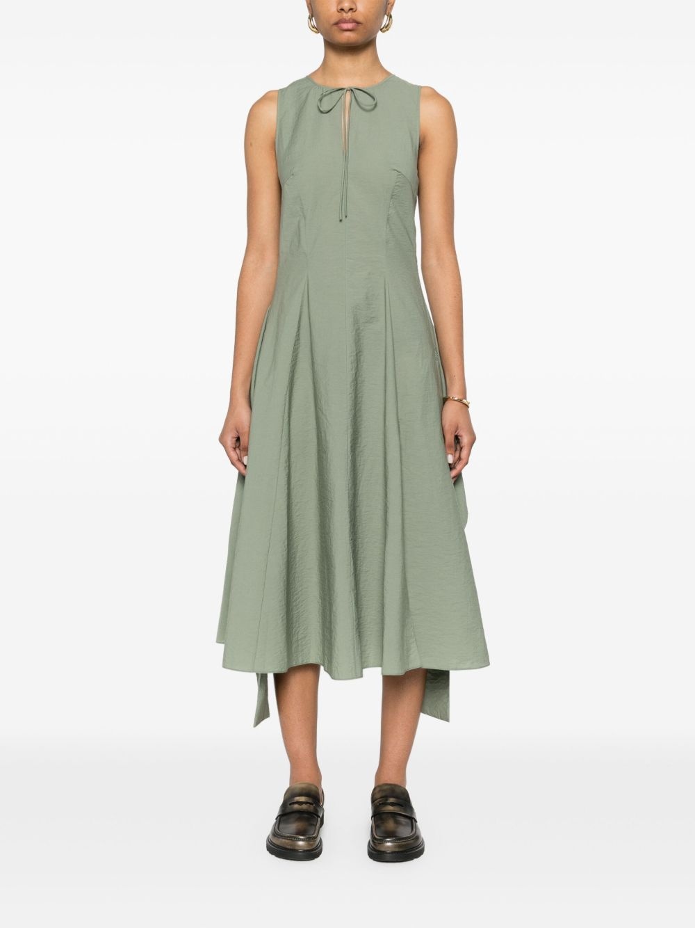 crinkle-finish midi dress - 2