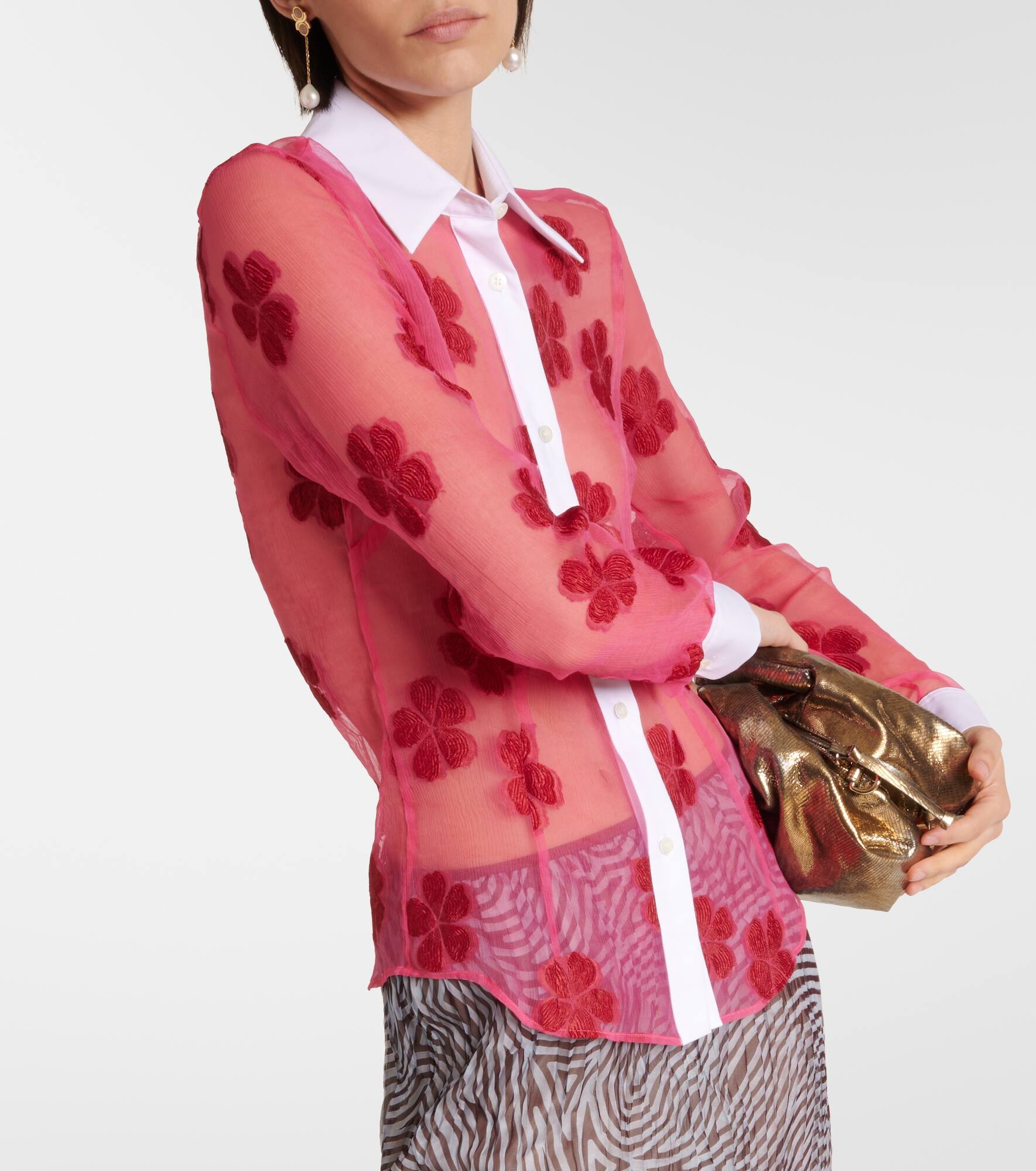 Floral cotton jacquard shirt - 6