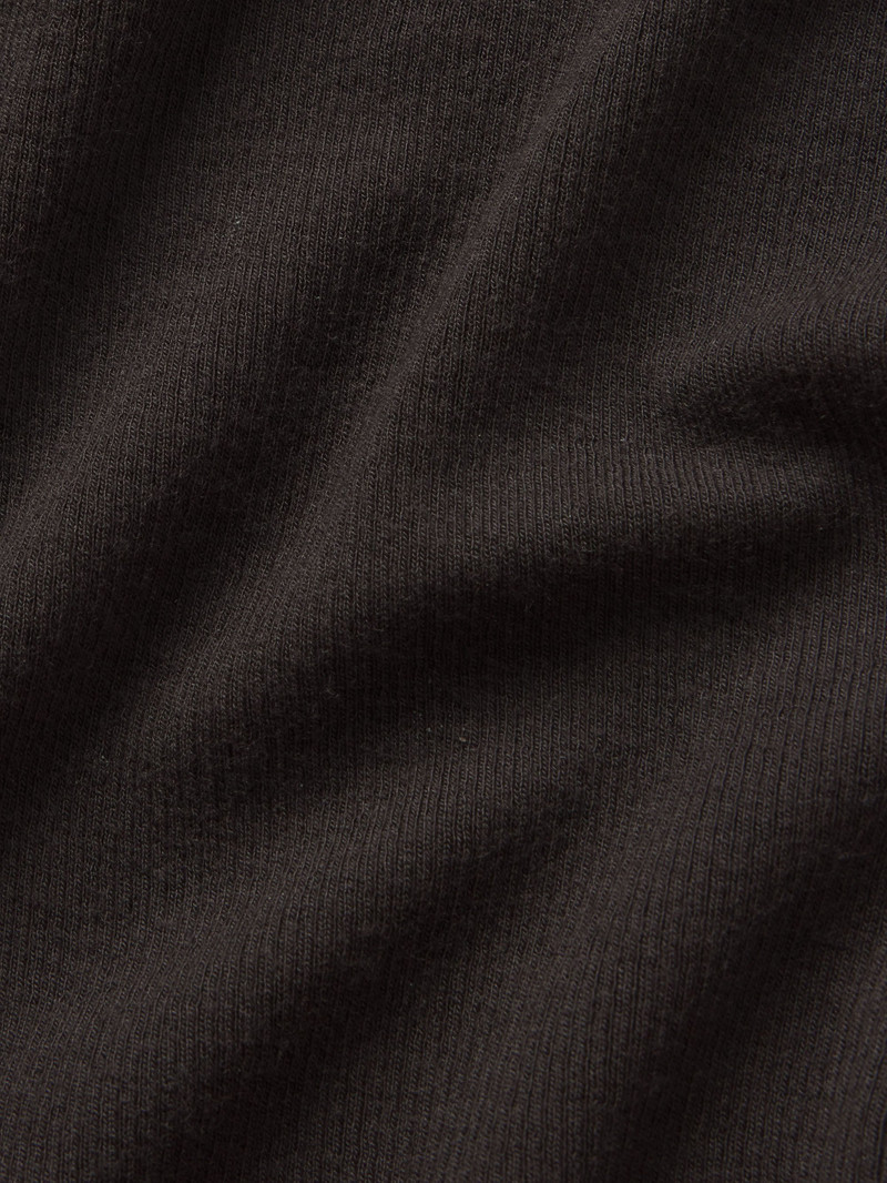 FRAME Slinky Long Sleeve Rib Henley in Chocolate Brown outlook