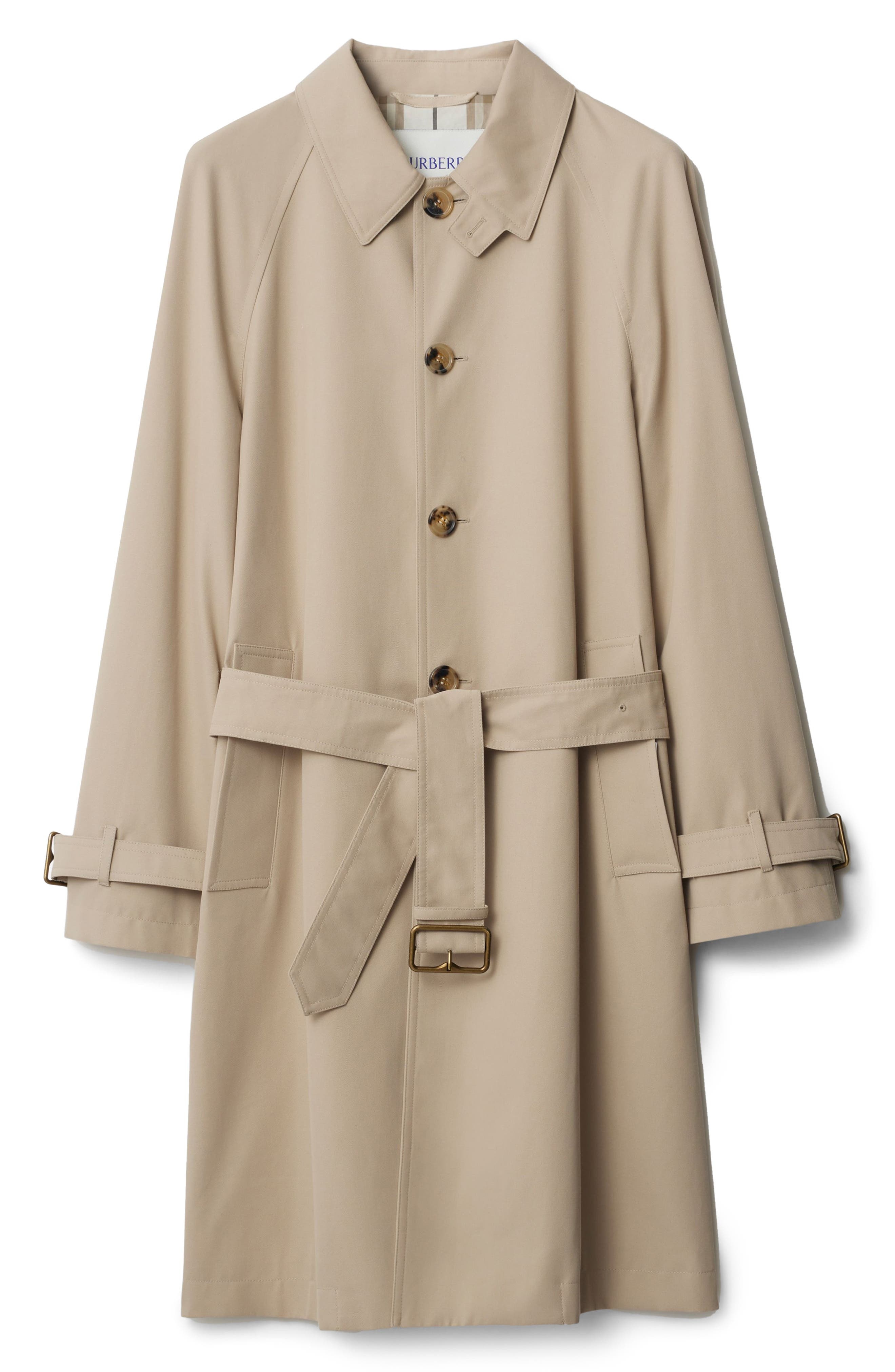 burberry Cotton Gabardine Long Car Coat in Fossil at Nordstrom - 4